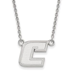14k White Gold U of Tennessee at Chattanooga Small Initial C Necklace